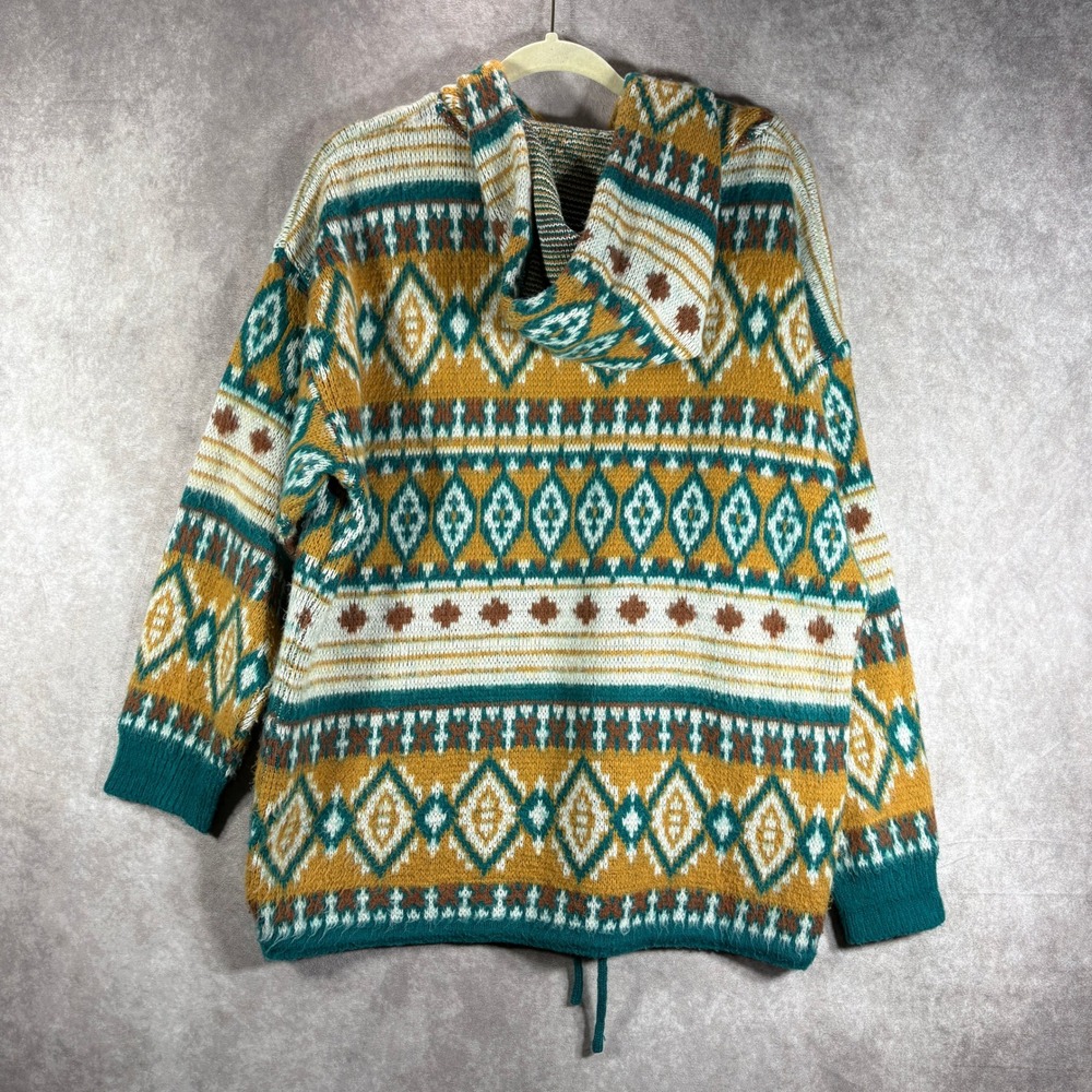 Vintage Chateau Sweater Hoodie Womens S Multicolor Aztec Geometric Retro‎ Boho - Picture 4 of 8